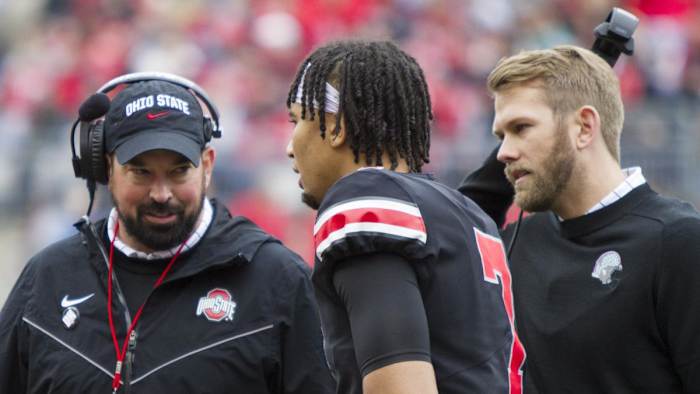 Ryan Day, C.J. Stroud and Corey Dennis